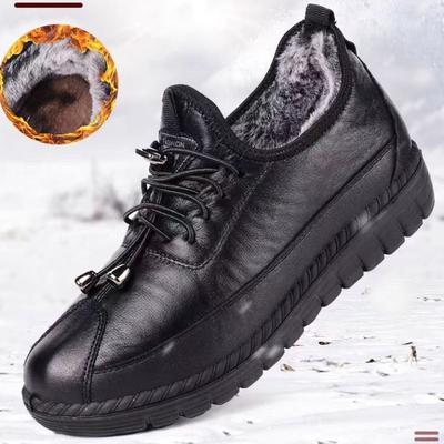 Old Beijing Winter Thickened Warm One-pedal Women's Middle-aged Mother Shoes Grandma Shoes Soft-soled Non-slip Cotton Shoes