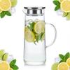 1.3L Glass Jug With Lid For Serving Tea, Water, Juice, Mulled Wine