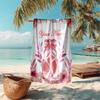 1PC Custom Name Pink Ballet Shoes Floral Beach Towel Highly Absorbent And Sand-Resistant Towel for Swimming, Pool, Yoga, And Travel Lightweight