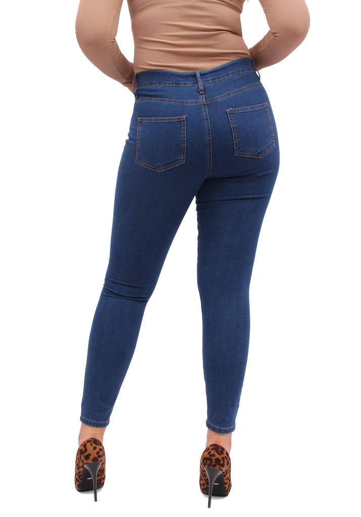 Spodnie Jeans Damskie Jegginsy Z Wysokim Stanem 46