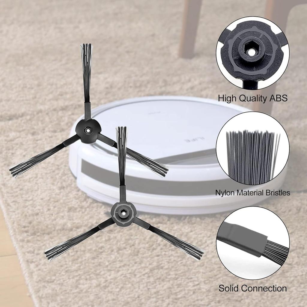 Replacement Filter & Brush Accessories Compatible with ILIFE V3s V3s Pro, V5, V5s, V5s Pro Robot Vacuum Cleaner, 10 Filters + 10 Side Brushes