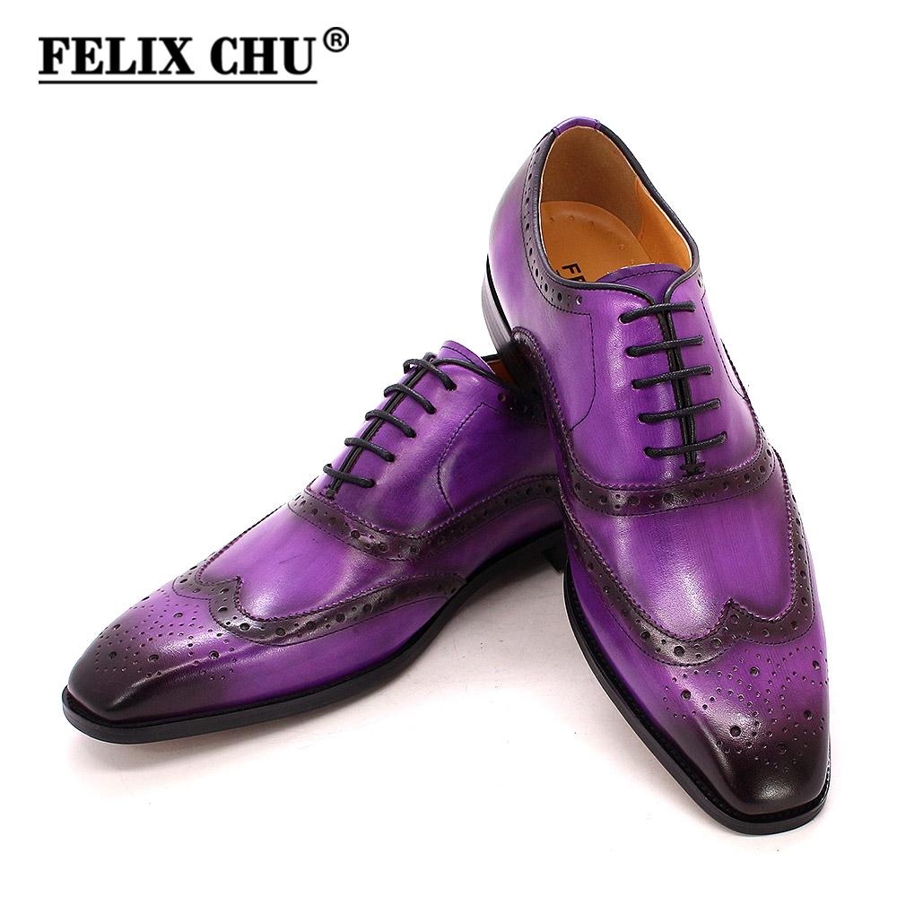 Fashion Size 7-12 Handmade Men's Wingtip Oxford Shoes Genuine Calfskin Leather Brogue Dress Shoes Classic Business Formal Shoes for Men
