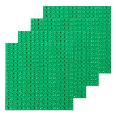 INIBUD Classic Compatible Baseplate Block Plate, 16x16 Dots, Double-Sided (Green X 4)