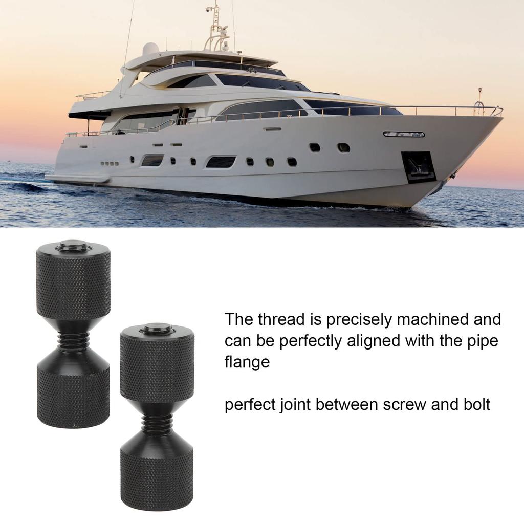 2-Hole Flange Alignment Pins, Quick Flange Pin Set, Aluminum, Durable, Easy Installation, Portable Tool, Black, M12, 2pcs