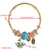 Gold Alloy Inlaid Swan Pendant Bracelet Fashionable Personality Versatile Adjustable Bangle for Women