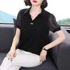 Women Spring Summer Style Chiffon Blouses Shirts Lady Casual Turn-down Collar Patchwork Chiffon Blusas Tops