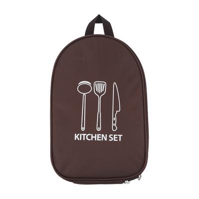 Camping Utensil Bag Canvas Cookware Knife Storage Bag Portable Tools Travel Bag for Outdoor BBQ