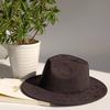 LIDHAY Western Style Suede Hat, Unisex Wide Brim Fedora Hat, Felt Panama Hat, Rancher Hat LIDHAY Western Style Suede Hat, Unisex