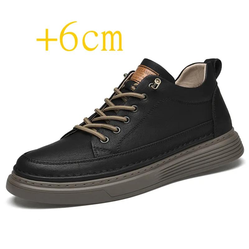 Echtes Leder Erhöhungsschuhe Elevator Schuhe Höhenzunahme Schuhe Herren Höhenzunahme Einlegesohle 6CM Herren Sneaker Sportschuhe