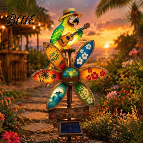 Automatic Dusk to Dawn Lights Resin Solar Parrot Garden Light Ground Stake Waterproof Outdoor Stake Tropical Yard Decor for Patio Lawn Pathway Flower