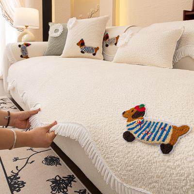 Cartoon Creme Wind Sofa Kissen Neu Vier-Jahreszeiten Universal Einteiliges Stoffhandtuch Gerade Reihe Rutschfest Sofa Sitzkissen