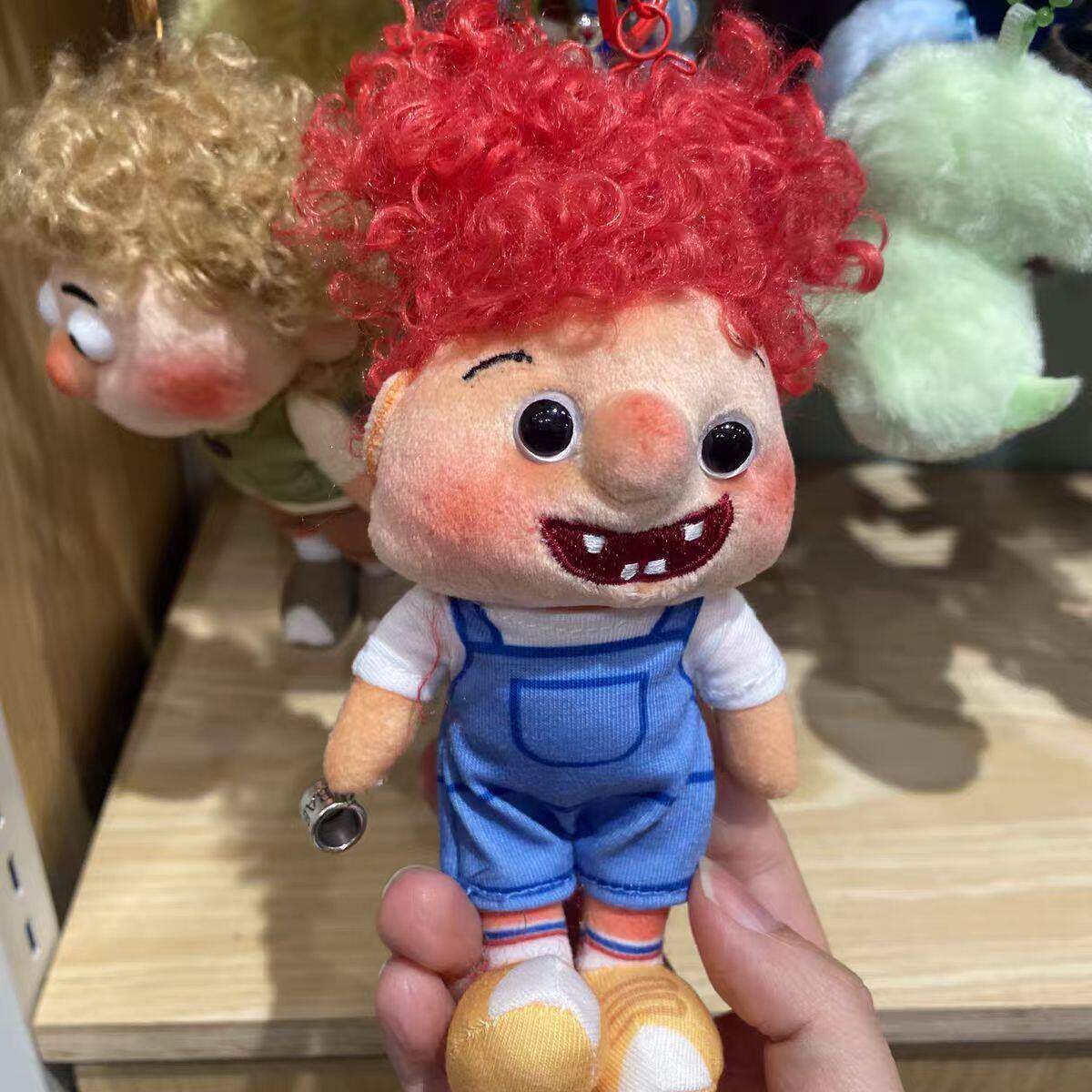 Cute Freckled Boy Plush Keychain With Afro Hair Cartoon Backpack Pendant Bag Charm Creative Gift 10cm [with keychain]