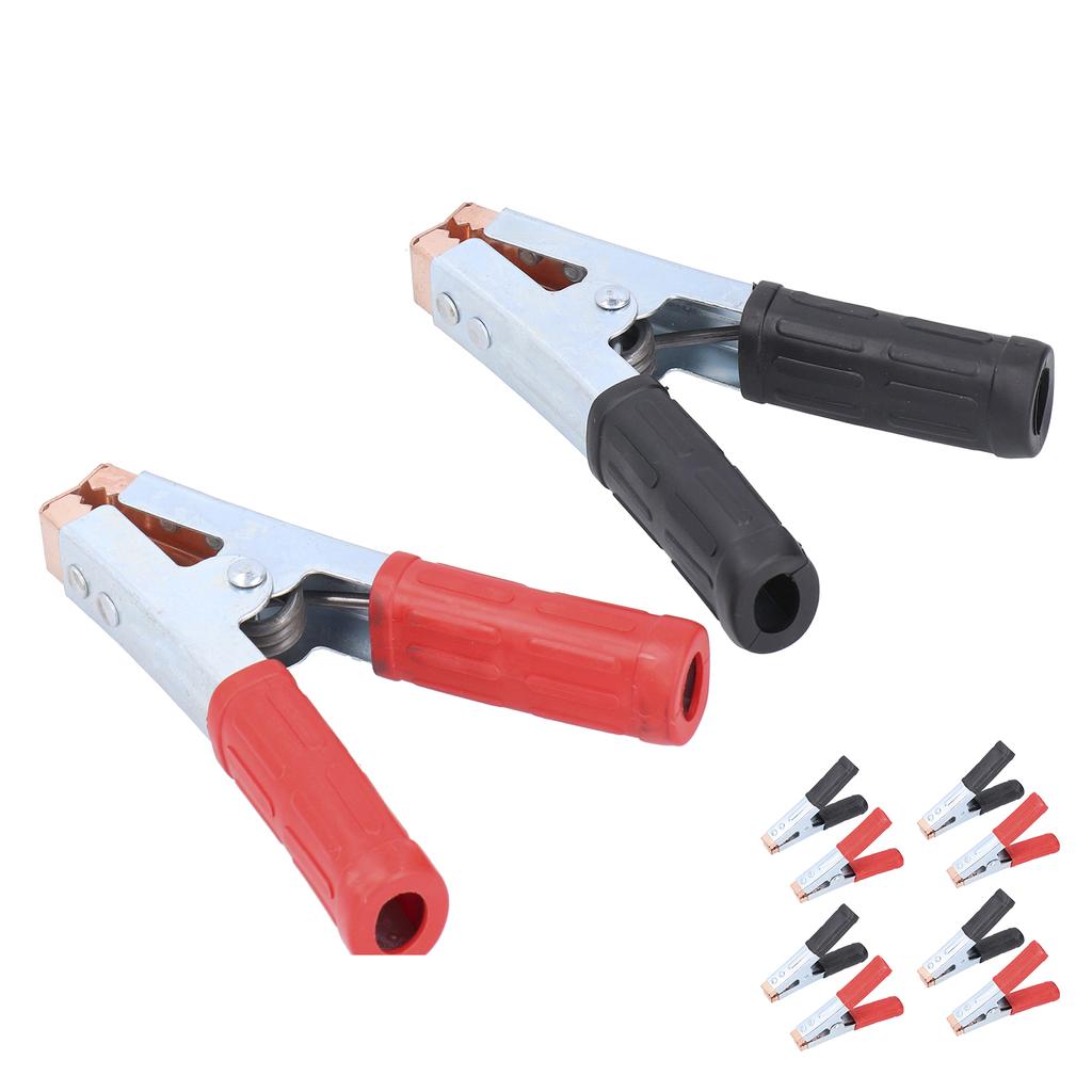 5Pair Welding Ground Clamp Battery Charging Connector 500A Spring Earth Clip WWire End