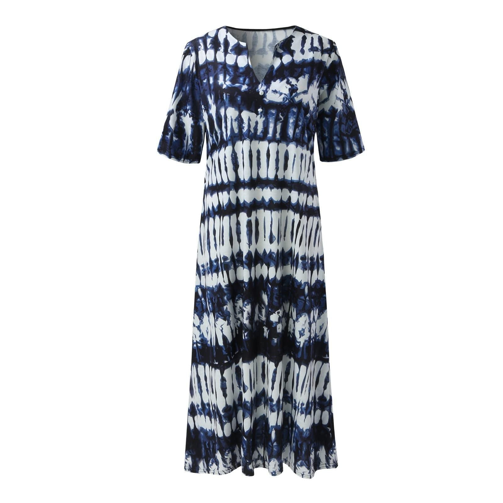 Модное женское свободное платье миди на пуговицах с принтом XL розовый — фото 5