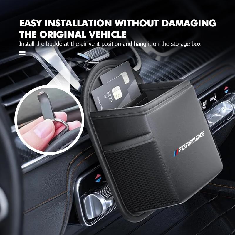 Car Air Outlet Storage Bag ID Card Bag Double-layer Storage Bag For BMW X1 X2 X3 X4 X5 X6 X7 G20 G30 6GT E46 E90 E60 F10 E39