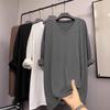 European V-Neck Long Sleeve T-Shirt for Women - Mid-Length Loose Fit for Spring, Autumn, Winter