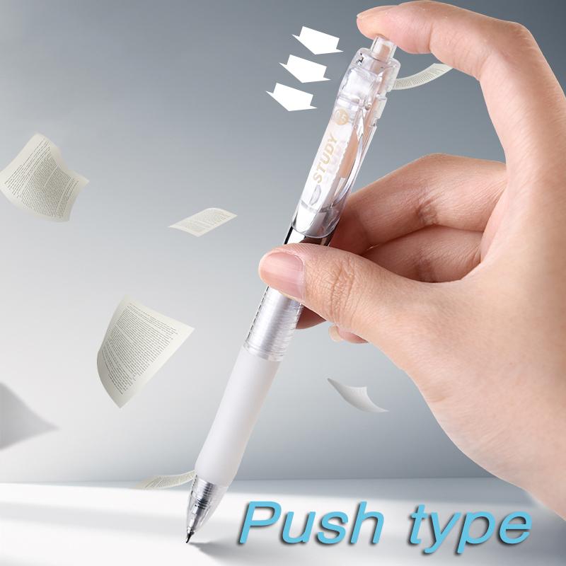 Kemila Push-button Gel Pen with 0.5mm Tip, CS Tip, Quick-drying, Designed for Student Exams, Black Ink