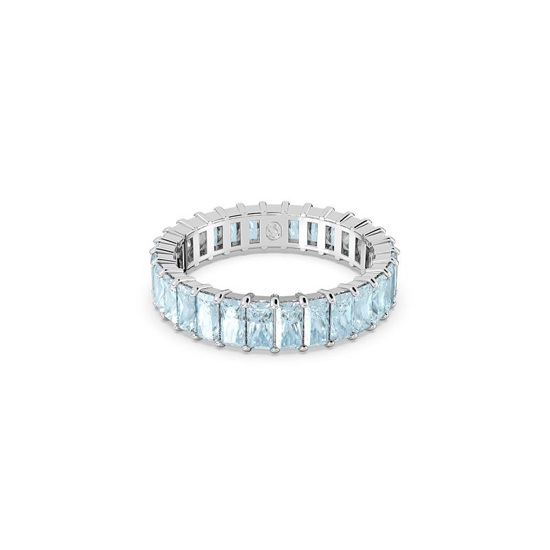 Swarovski Matrix Rectangular Cut Synthetic Cubic Zirconia Ring Women s Blue 5661909