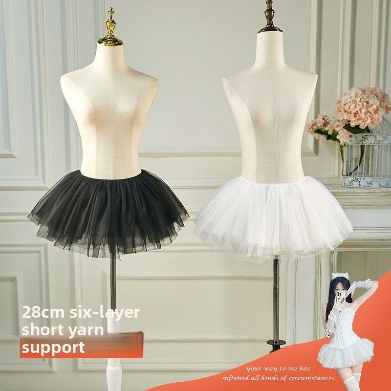Lolita Fashion Short Tutu Skirt With Pleated Mesh Material For Cosplay And Casual Wear