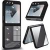 Z Flip 6 Case for Samsung Galaxy Z Flip6 5G, Slim Ultra-Thin Crystal Clear Acrylic PC Back Cover, Hinge, Transparent, Soft Silicone Bumper Full-Body