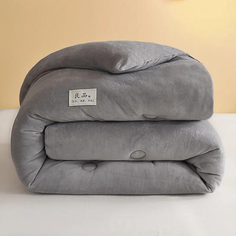 New Thickened Warm Double-sided Milk Fleece Single Double Winter Quilt Core Skin-friendly Warm Not Sultry