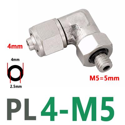 PL8-02 Rotatable Elbow Male Thread PL6-01/03 Pneumatic Full Brass Push-in Air Hose Universal Fittings