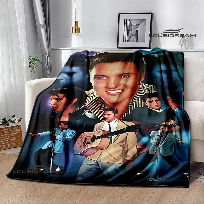 E-Elvis-Presley Retro print deken dekens voor bedden Picknickdekens Flensdeken Zachte en comfortabele deken verjaardagscadeau