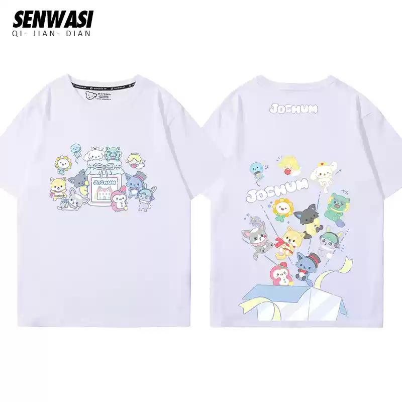 

Sanrio JOCHUM аниме футболка с коротким рукавом для мальчиков и девочек на День защиты детей 100% хлопок летняя милая все футболка одежда S
