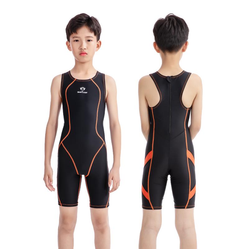 

Hongxing Baiya Boys Quick-Drying Sunscreen Racing Swimsuit for Professional Training 3XL (95-108 lbs)