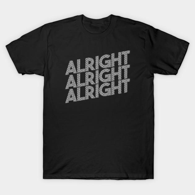 

Men Black Print T-shirt Alright No-Cut Transfer Paper Print Cotton Tshirt M чорний