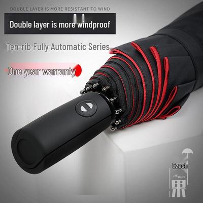 Dual-Layer Windproof Umbrella: Sun Protection, Ten-Rib, Folding, Dual-Use for Men & Women, Business & Logo Customization.
