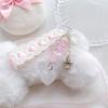 Trendy Lace Ribbon Key Rings Pendant Heart Pendant Key Chains Beaded Accessories