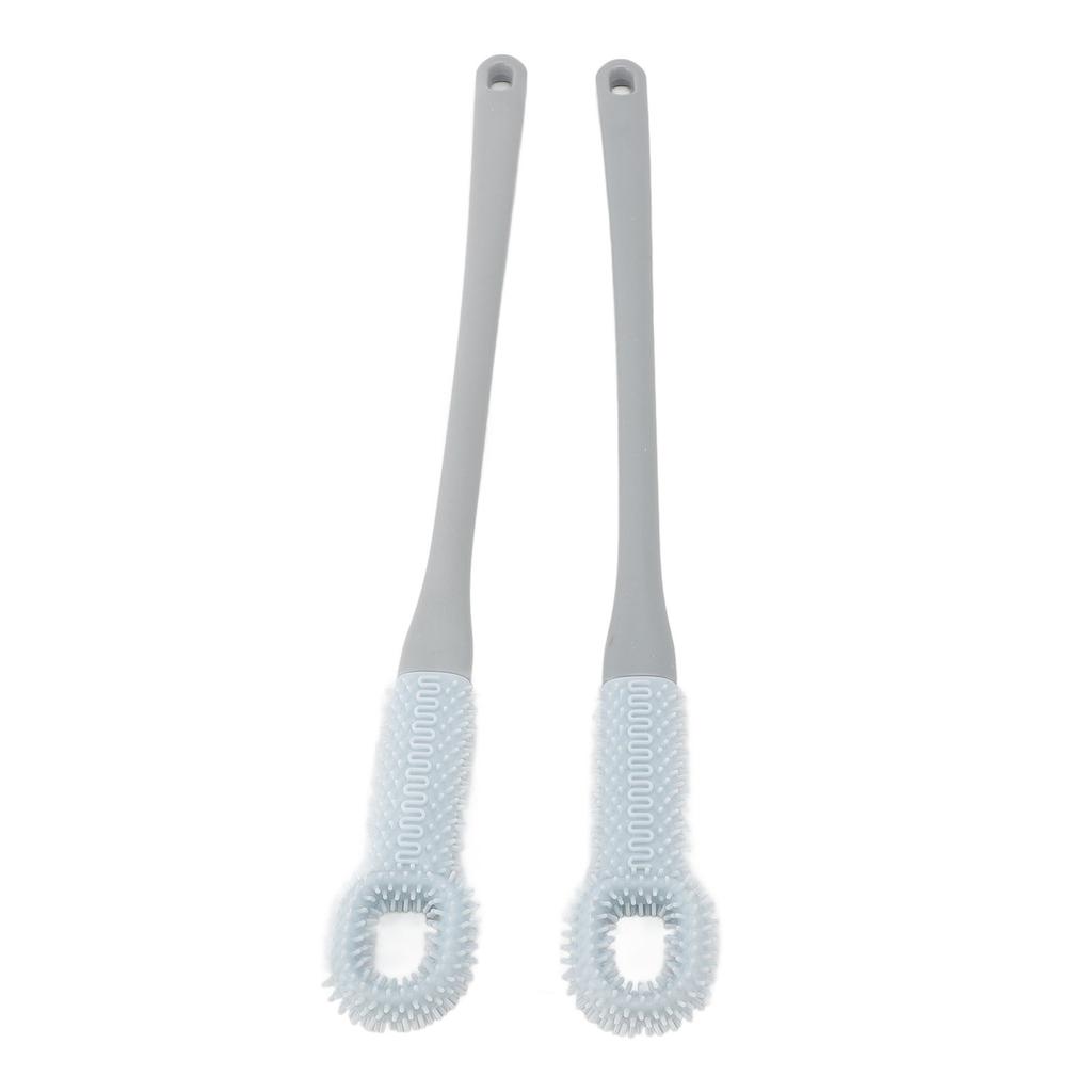 2Pcs Toe Cleaning Brush Set Long Handle Silicone for Shower Crevice Exfoliating for Seniors Elderly 