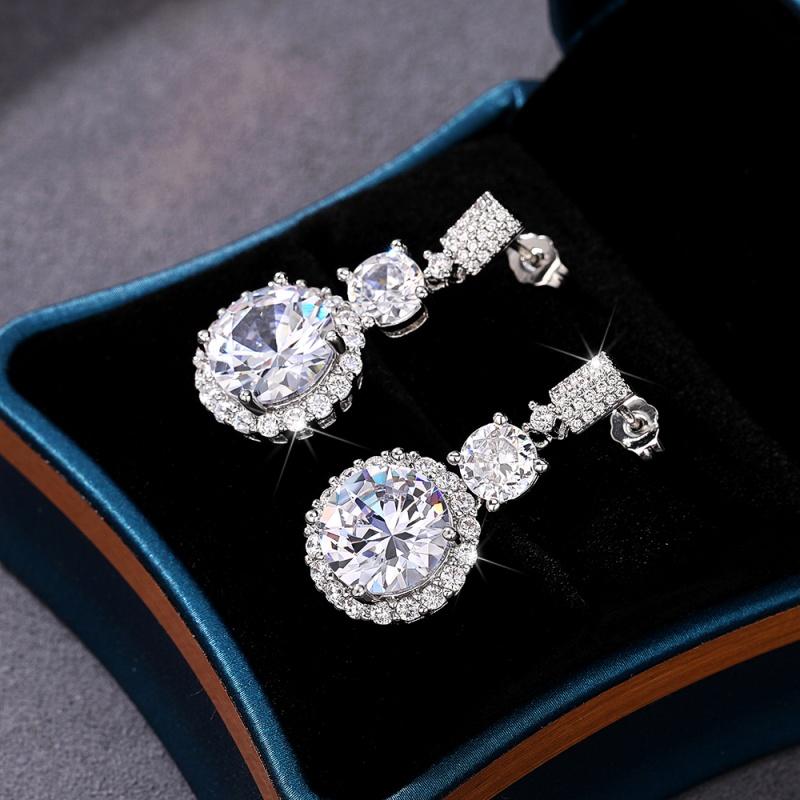 CAOSHI Gorgeous Pendant Earrings Elegant Lady Engagement Accessories Brilliant Cubic Zirconia Jewelry for Wedding Ceremony Party