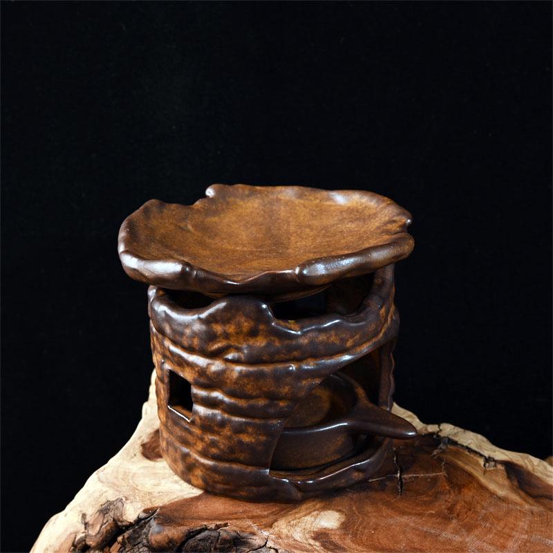 

Керамический чайный набор в античном стиле: Курильница, Чаша для обжарки чая и Подогреватель