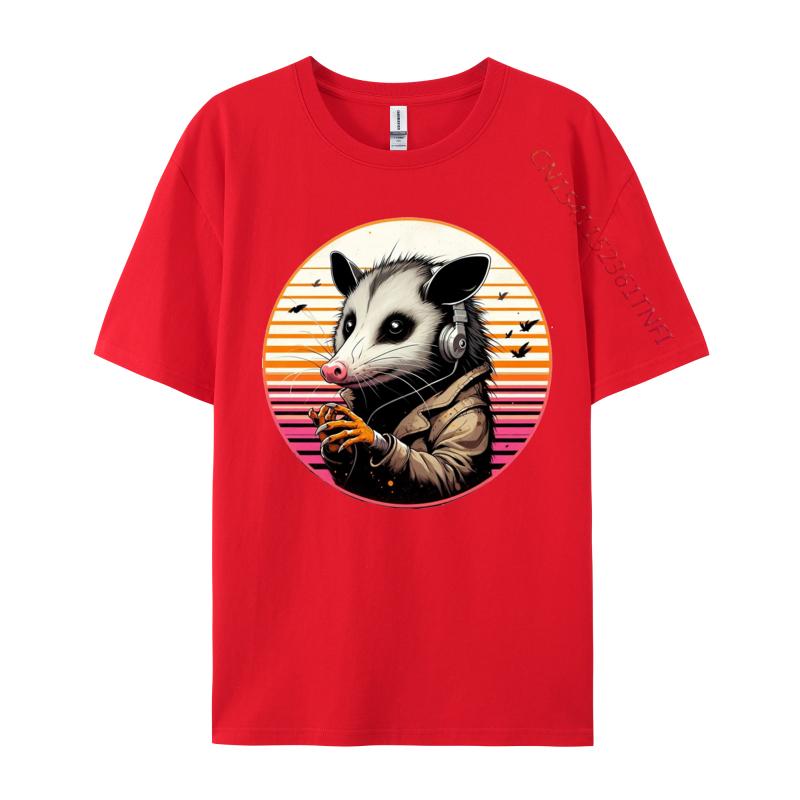 Dark Anime Style Opossum TShirt For Men New Coming Musician Top Tees Men Cotton Tops T Shirt Camisetas