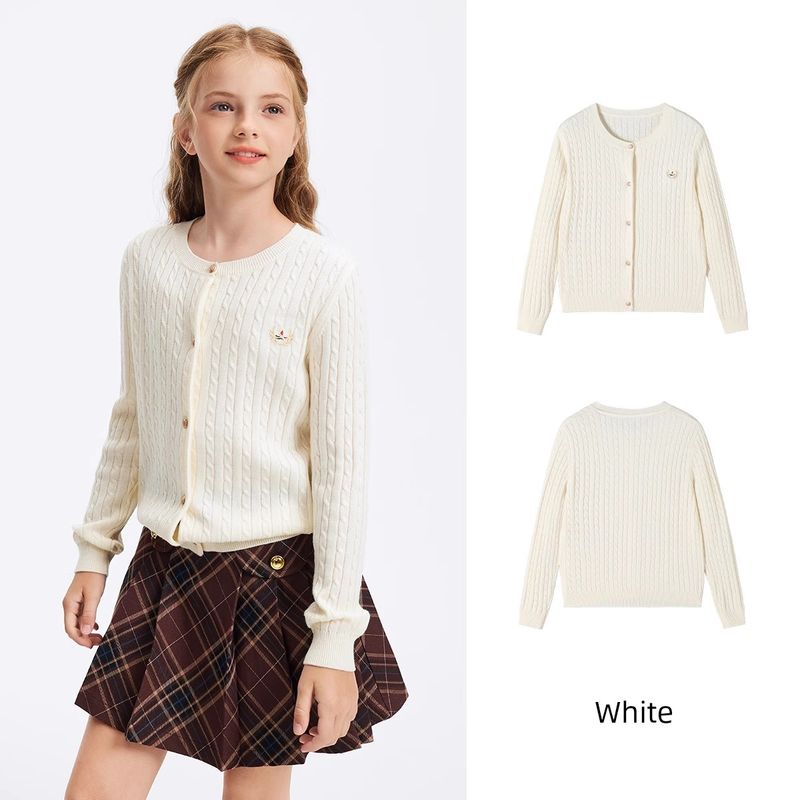 Navigare Italian Small Sailboat Girls' Knitted Cardigan 2026 New Spring Thin Children's Wool Sweater Jacket
