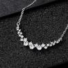 Ladies' Pendant Necklace, Inlaid with Gradient Transparent Cubic Zirconia, Minimalist Curved Design, Exquisite Daily Necklace, Birthday Gift