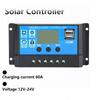 Solar Charge Controller 60A 12V/24V Voltage Regulator Solar Panel Photovoltaic Home with PWM Solar Charger LCD Display Dual USB 4