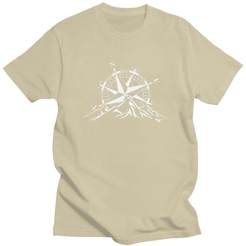 Custom Compass Rose Mountain T Shirt Men 100 Cotton Tshirt Nautical Tees Fashion Tshirts
