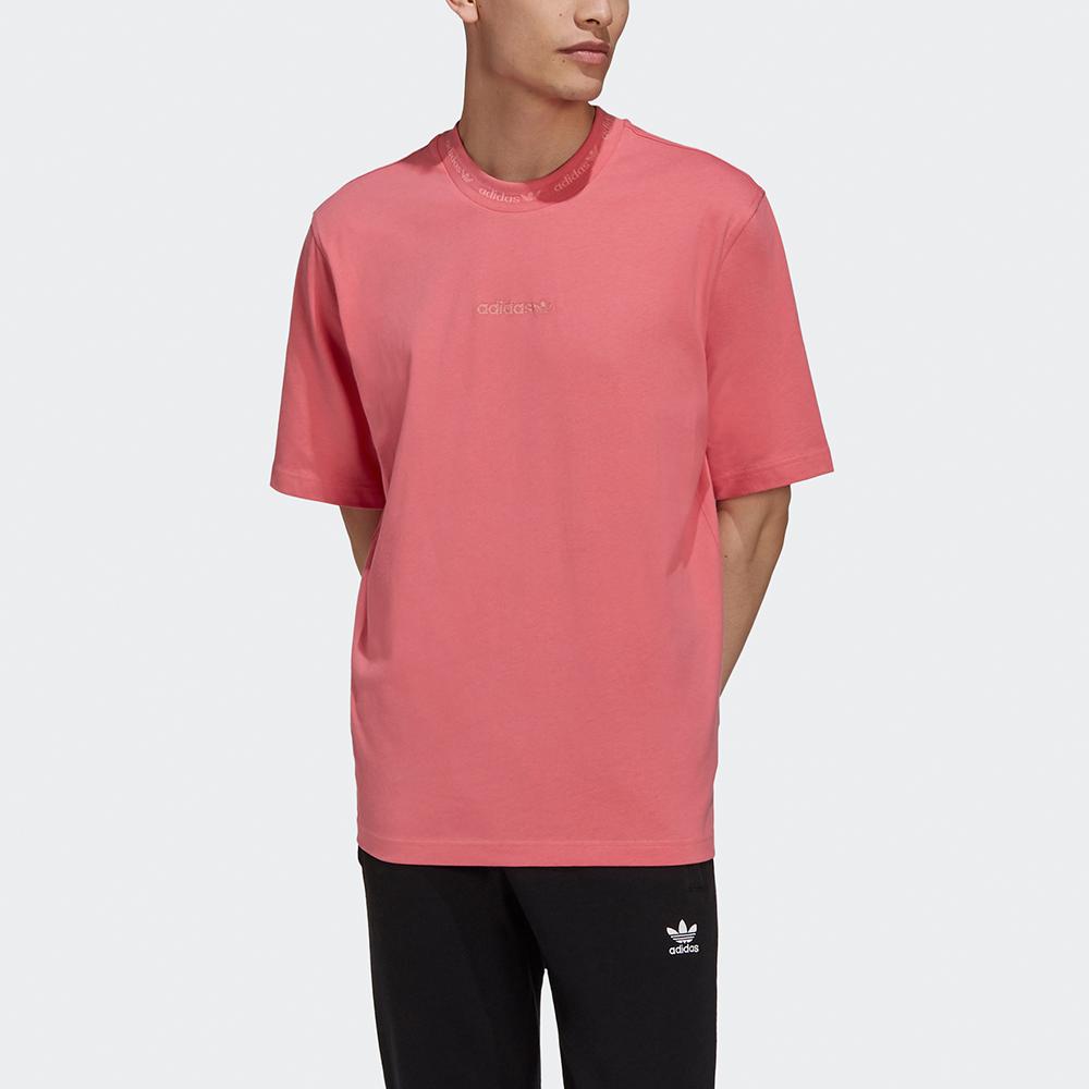 Adidas Originals Clover Rib Detail Tee Men Tops Magenta HB8047