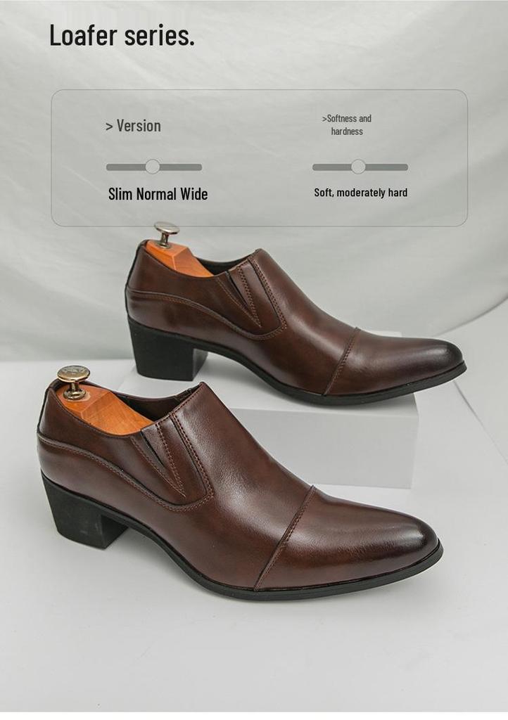 Men's Business & Casual Leather Slip-Ons: Formal & Pointed Toe Loafers for Spring/Autumn