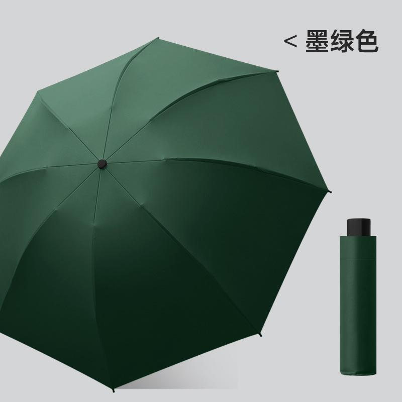 New hand-opened solid color three-fold umbrella vinyl umbrella folding men's and women's reverse umbrella plus