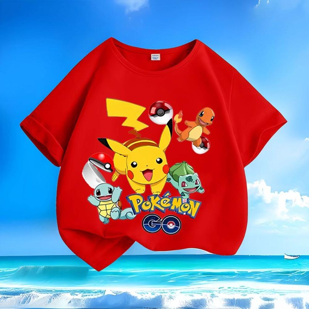 Character print summer children's short sleeved T-shirt round neck versatile