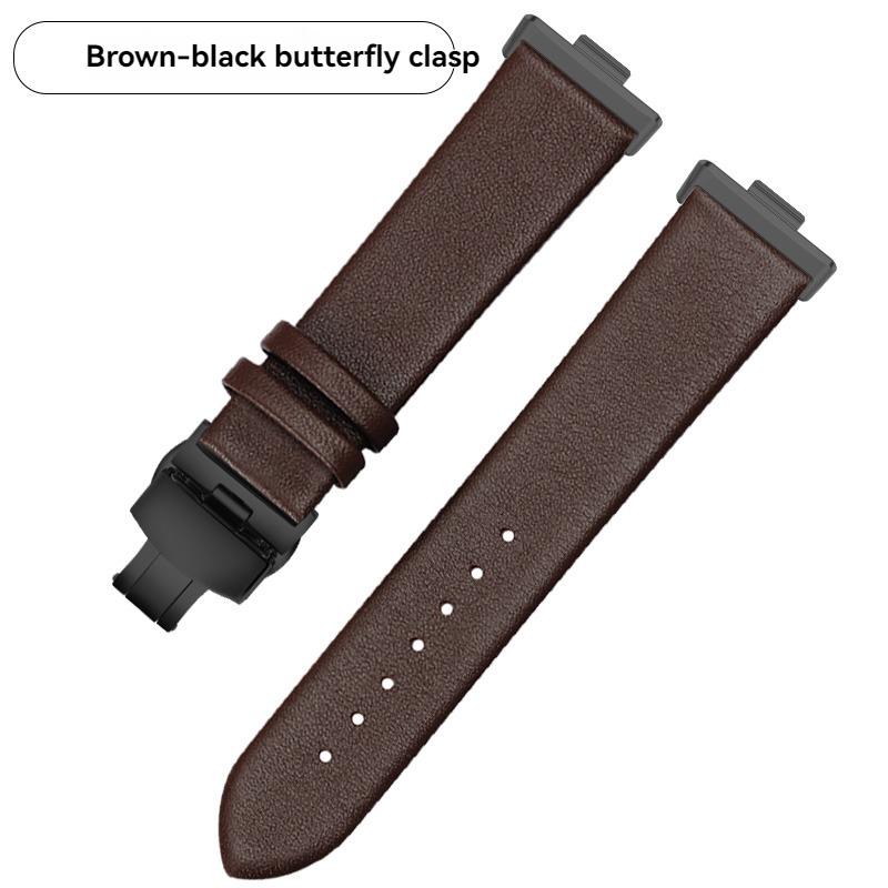For Huawe Watch Fit3 Fit4 Leather Strap Sports Fit 3 Smart Watch Fit 4 Pro Wristband Ultra-thin Plain Cowhide Watch Chain