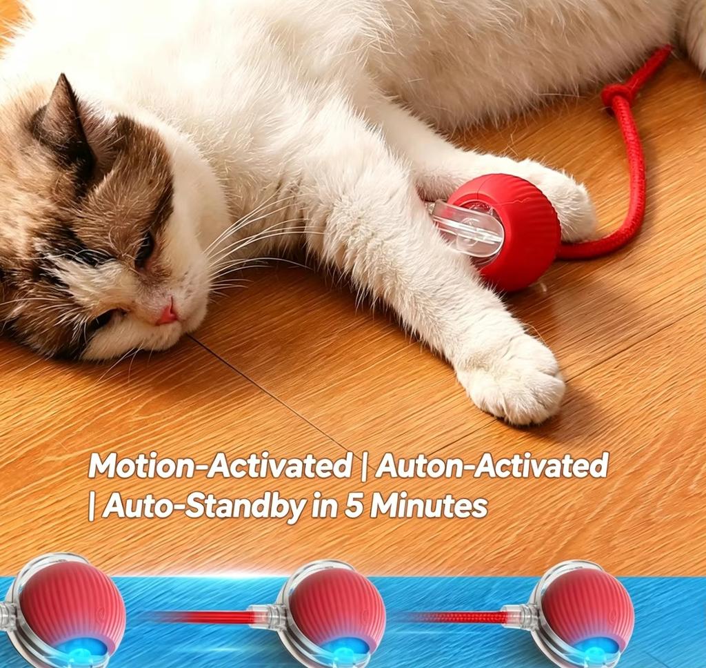 Smart Interactive Cat Toy Ball, Obstacle-Avoiding Electric Teaser for Indoor Cats Boredom Relief