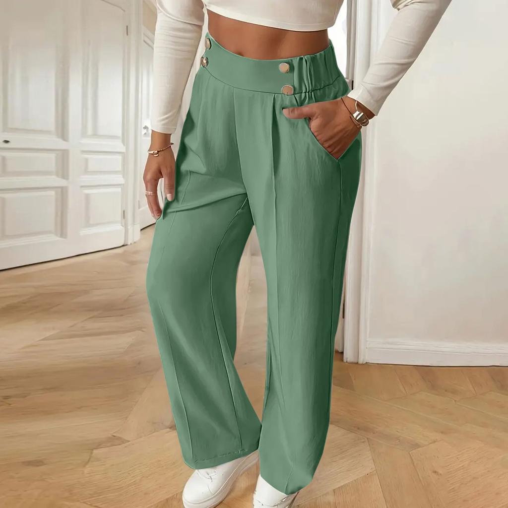 Women's Pants  With Pockets Business Work Casual Trousers Lightweight Caual Loose Trousers