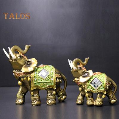 Elephant Figurine Resin Garden Miniature Craft Gift Home Desktop Decoration Live City Fashion Home Decor
