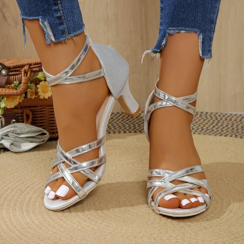 Fashion Summer Cross Strap  Sandals New Fashion Sexy Stiletto Sandals for Women Large Size