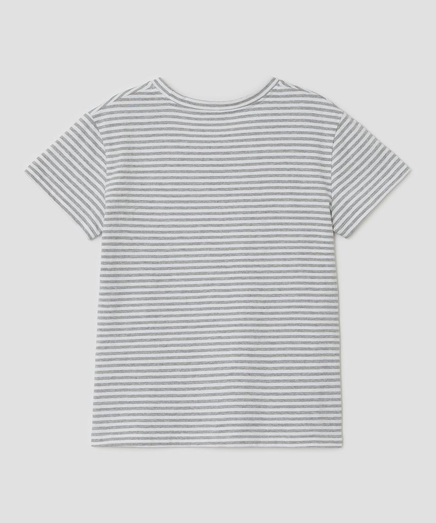 Taibseobiseu Cry Eyes Stripe Short Sleeve Top [Gray]